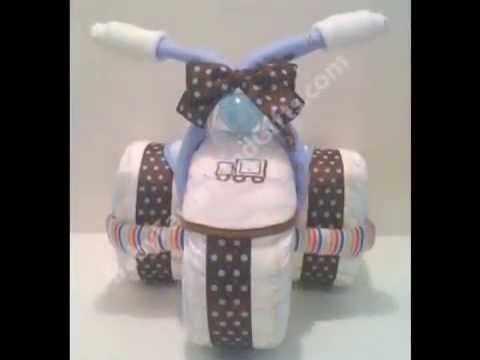 Tricycle Diaper Cakes, Three tier diaper cake, Unique baby shower gift ideas