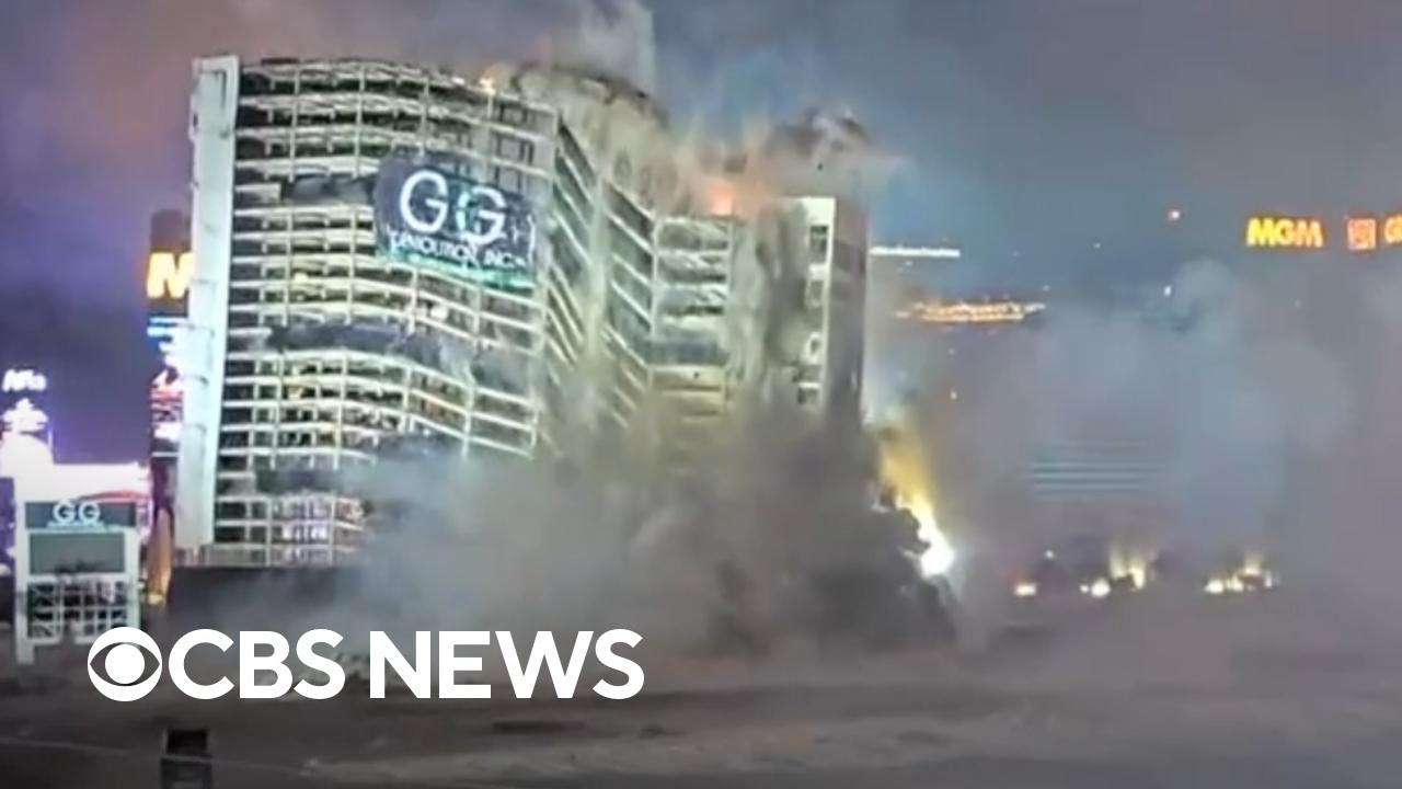 Tropicana Hotel imploded in Las Vegas