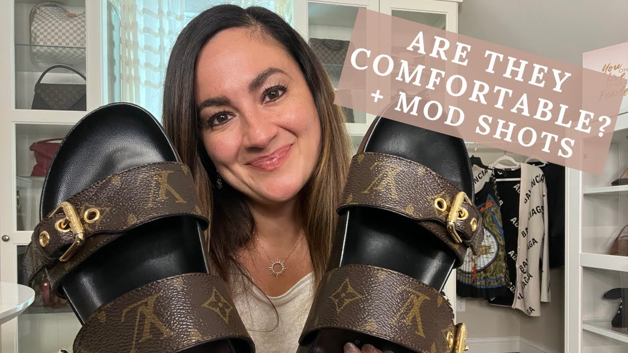 LOUIS VUITTON SANDALS (BOM DIA FLAT MULES) REVIEW | 2022 | ARE THEY COMFORTABLE? + MOD SHOTS