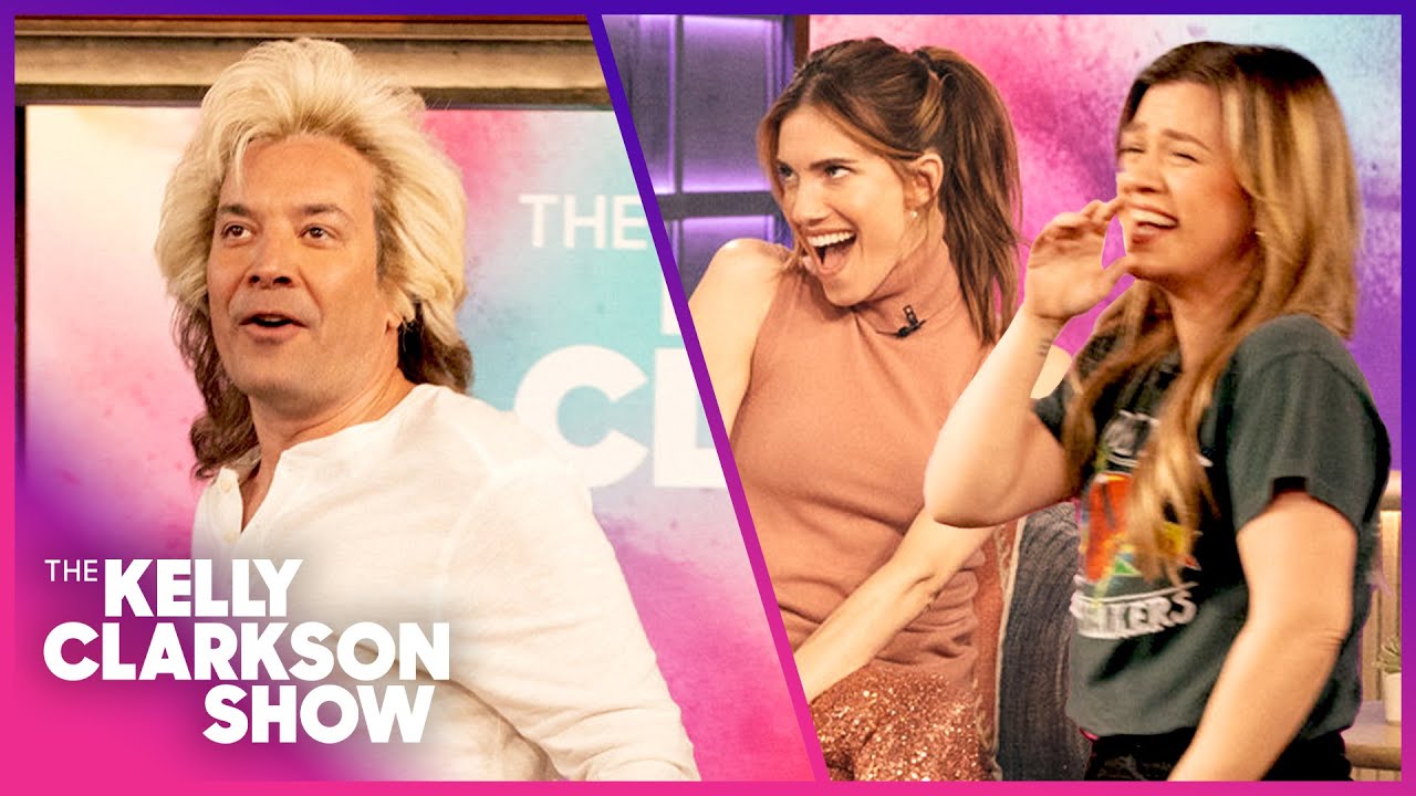 Jimmy Fallon CRASHES Kelly Clarkson & Allison Williams Interview!