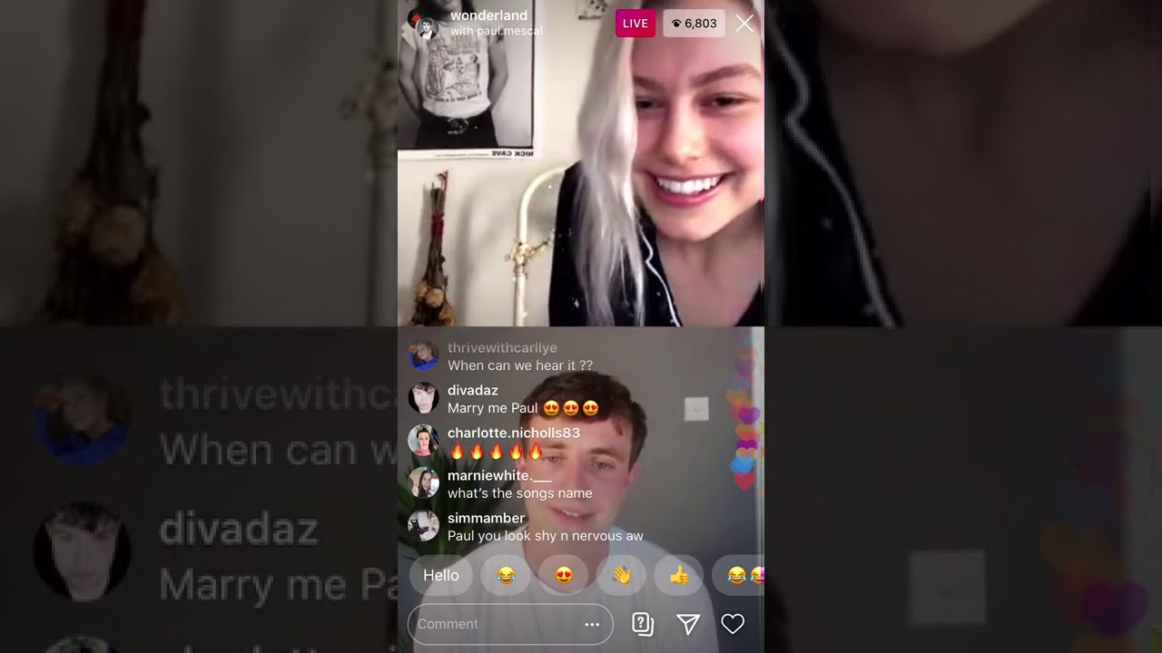 Paul Mescal & Phoebe Bridgers LIVE for Wonderland Magazine