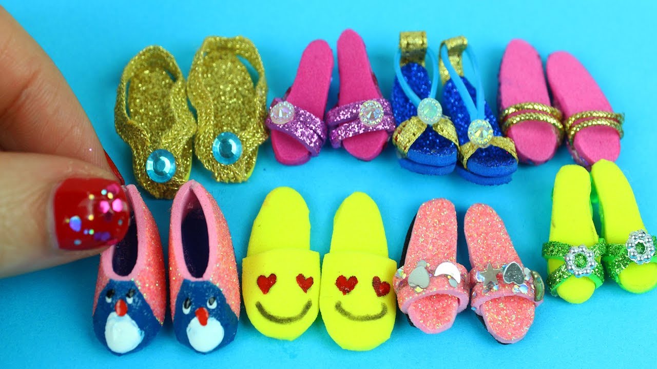 10 DIY EASY MINIATURE BARBIE SHOES