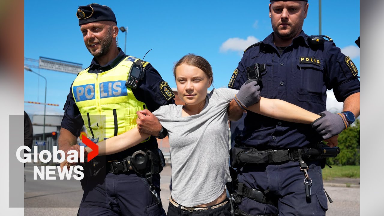 Greta Thunberg forcibly removed by police at climate protest — again