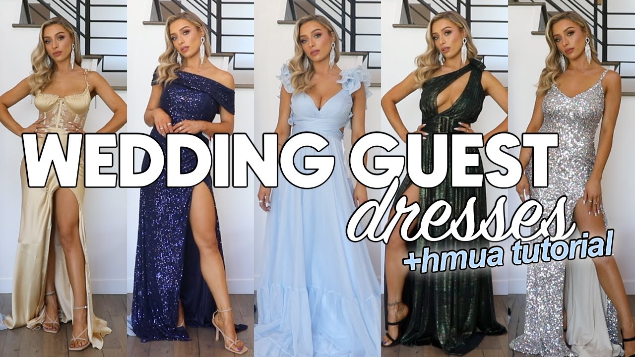 Black Tie Wedding Guest Dress Haul + GRWM hair & makeup