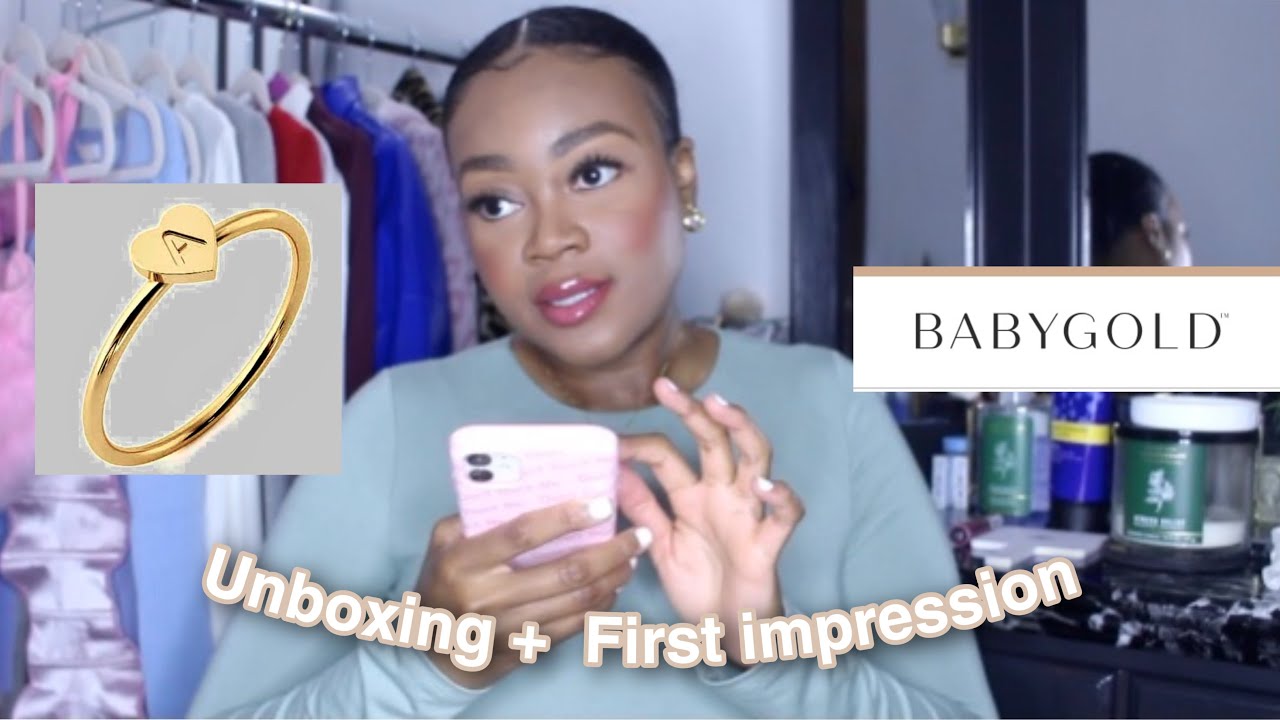 BABY GOLD OFFICIAL JEWELRY UNBOXING, FIRST IMPRESSION (PETIT INITIAL HEART RING) @SHOPBABYGOLD
