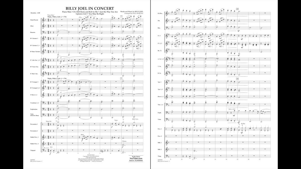 Billy Joel In Concert arranged by Paul Murtha
