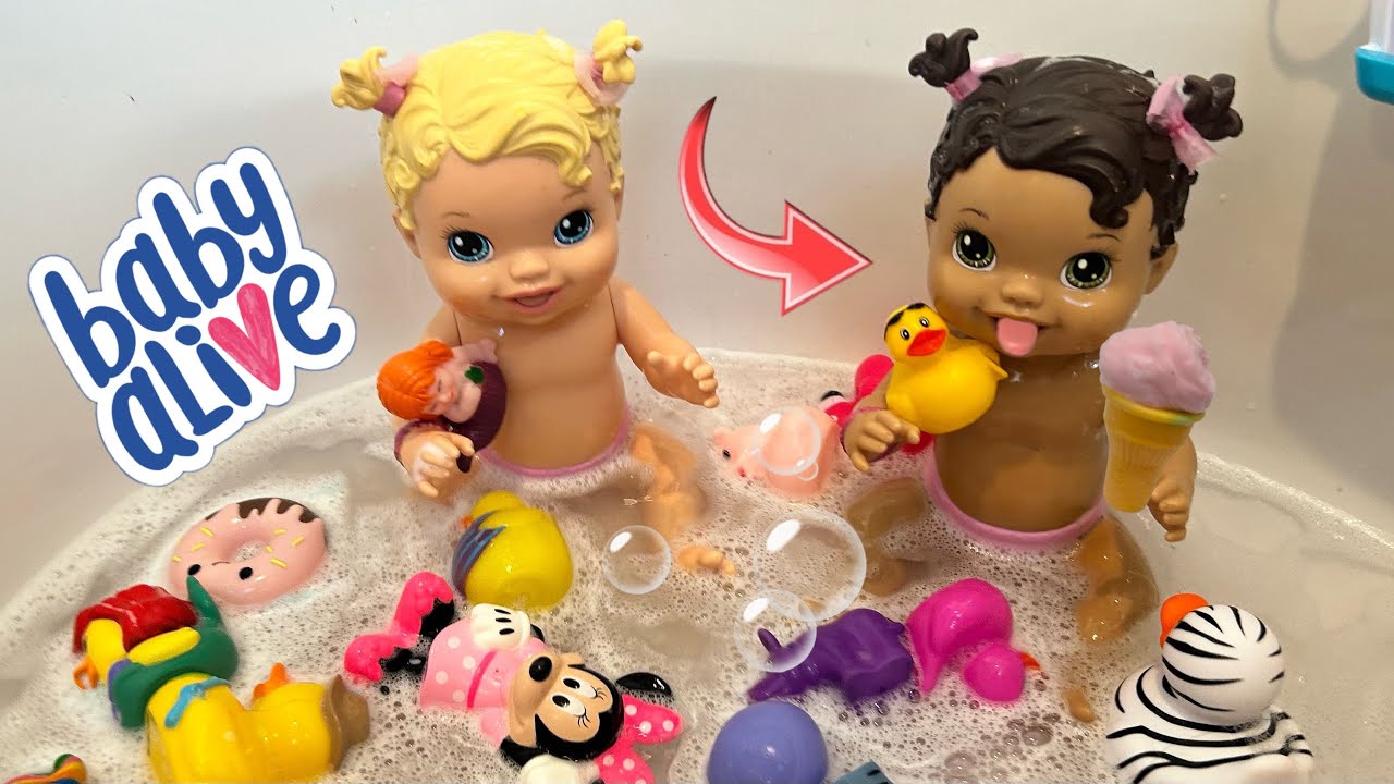 NEW Baby alive dolls swimming in the Bath 🛁