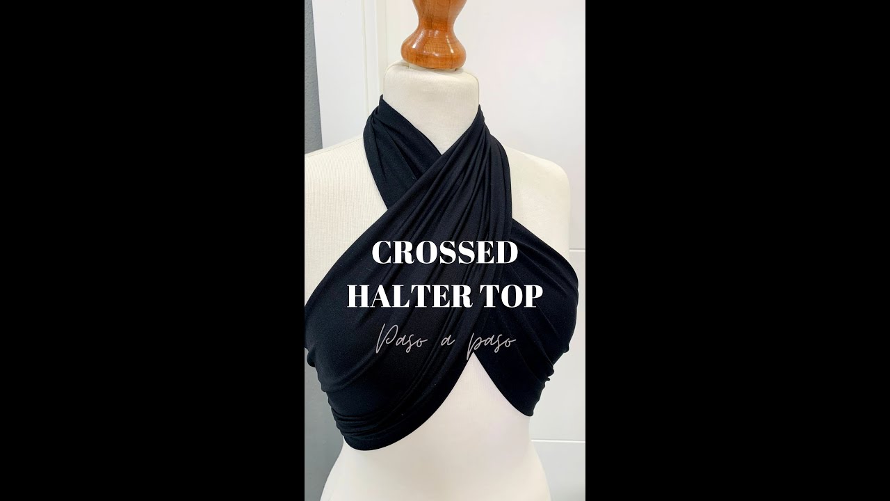 👉DIY CROP TOP 😍 Cómo hacer un TOP CRUZADO o CROSSED HALTER TOP❗️