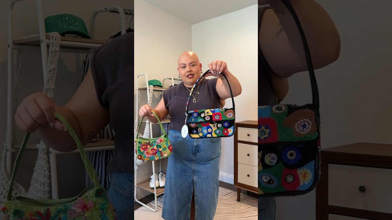 look at how tiny the TJ Maxx bag handle is compared to Staud… insane 🤯 #plussizefashion #staud