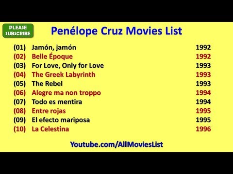Penélope Cruz Movies List