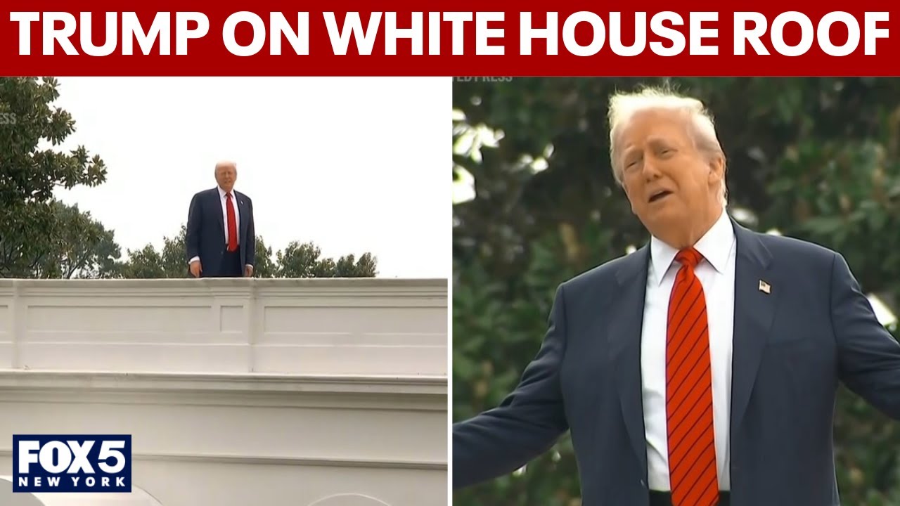 Trump's surprise appearance on White House roof