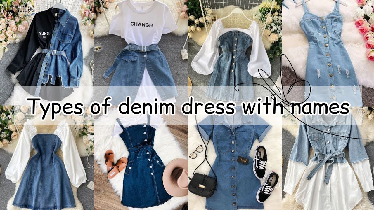 Types of denim dress with names/Denim dress outfit ideas/Denim dress for girl/Denim dress name