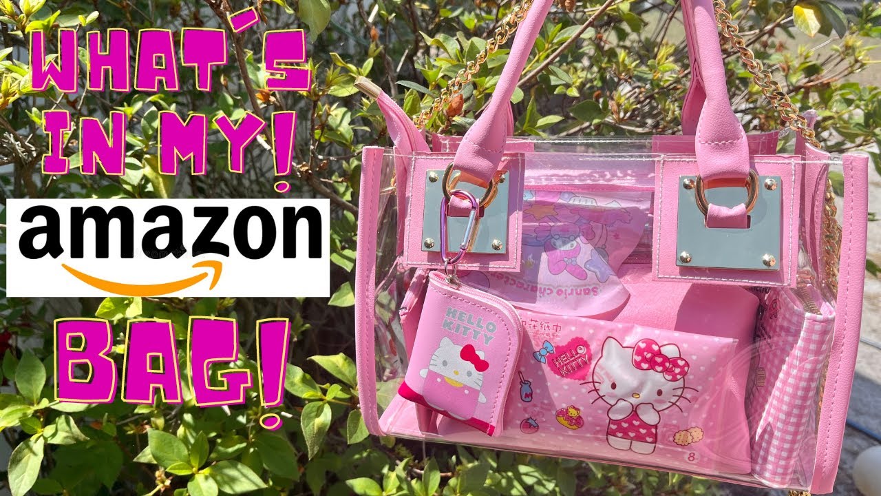 What'sInMy Bag?? Pink Clear Bag From AMAZON 🎀