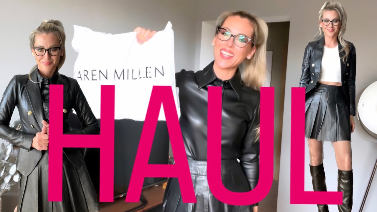 Leather Blazer with Gold Button Karen Millen Haul