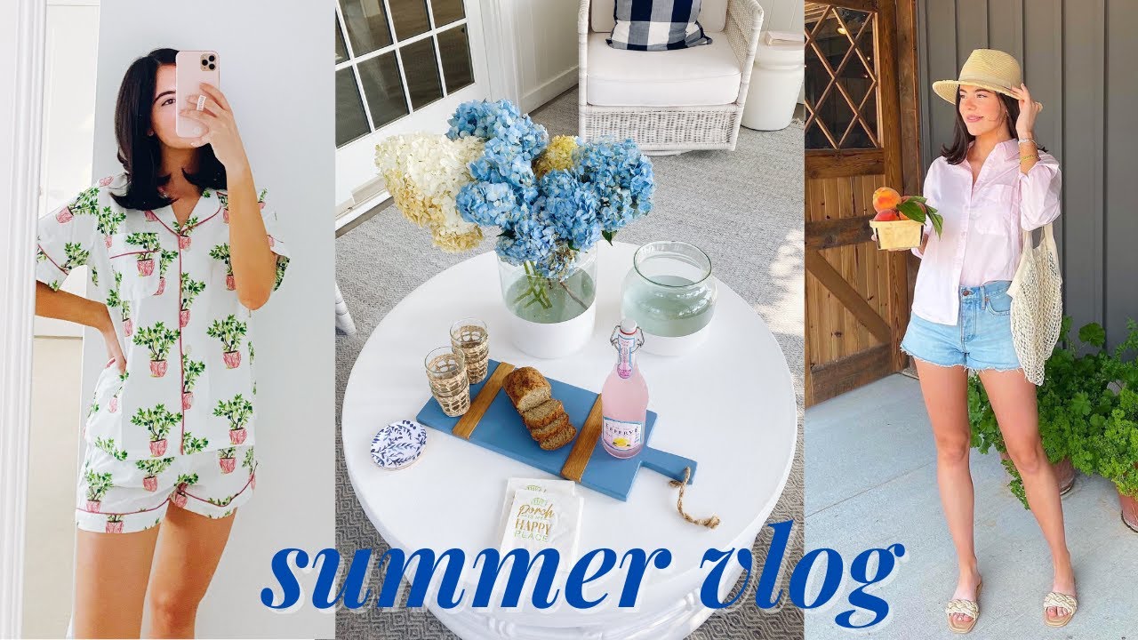 VLOG | summer days in my life: farmer's market, pajama unboxing, behind the scenes of video shoot!