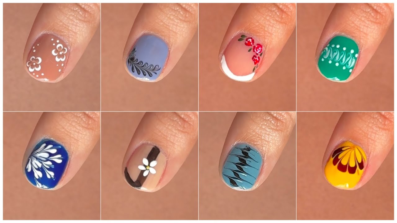 Top 8 Easy nail art designs for short nails || Nail art for beginners 2025