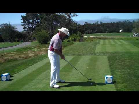Greg Norman tee shot at Pebble Beach Golf Links