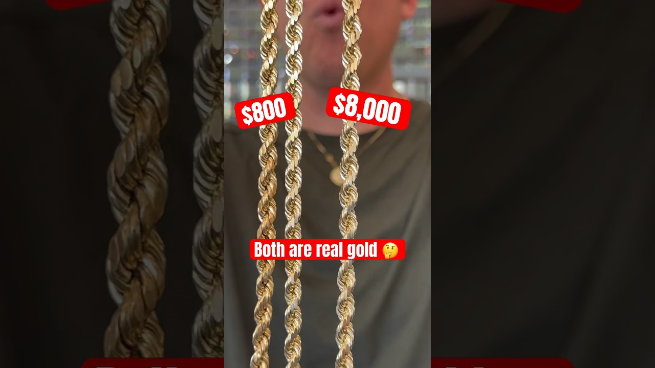 $800 vs $8,000 real gold chain #gold #ropechain #jacoje