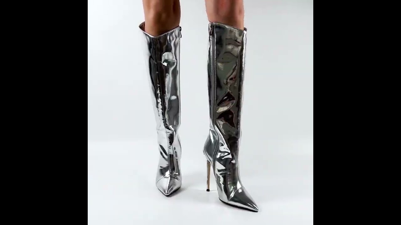 Silver Metallic High Boots