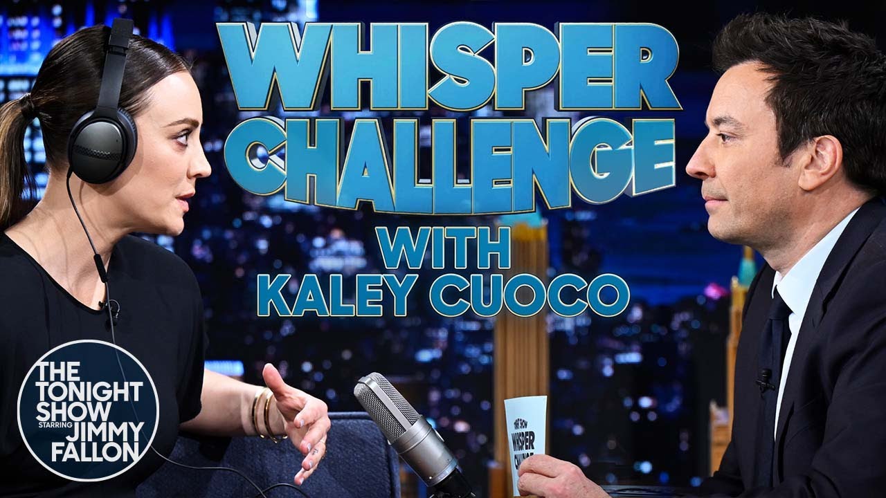 Whisper Challenge with Kaley Cuoco | The Tonight Show Starring Jimmy Fallon