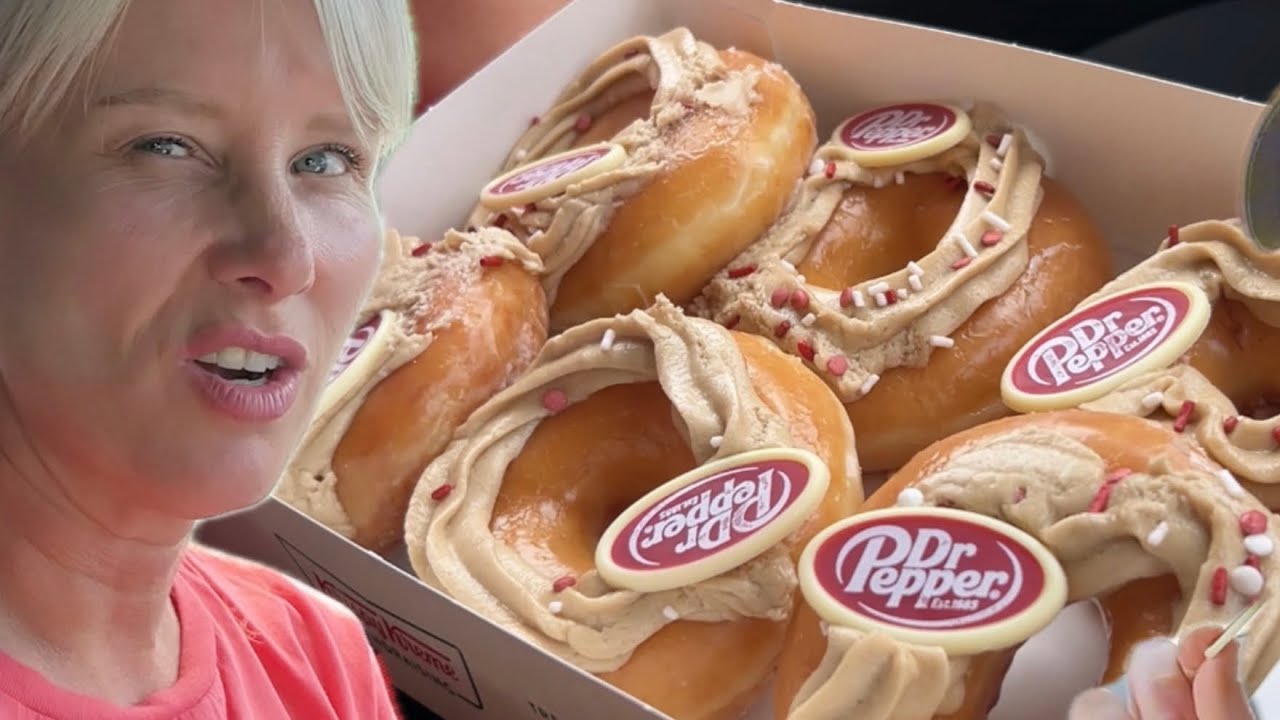 We tried the Dr. Pepper Krispy Kreme Doughnuts so you don’t have to 😅