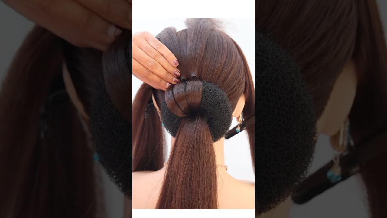 Simple bun hairstyle for wedding #hairstyle #bunhairstyle