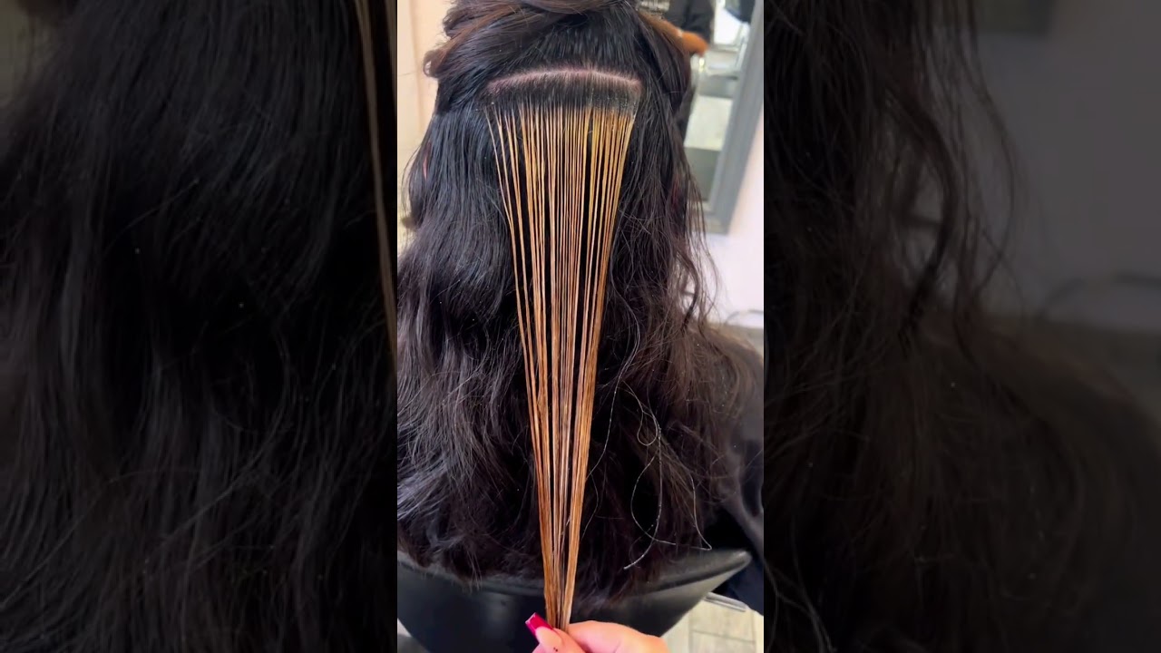 How to: Caramel highlights! 🍮🍫 #hair #hairtransformation