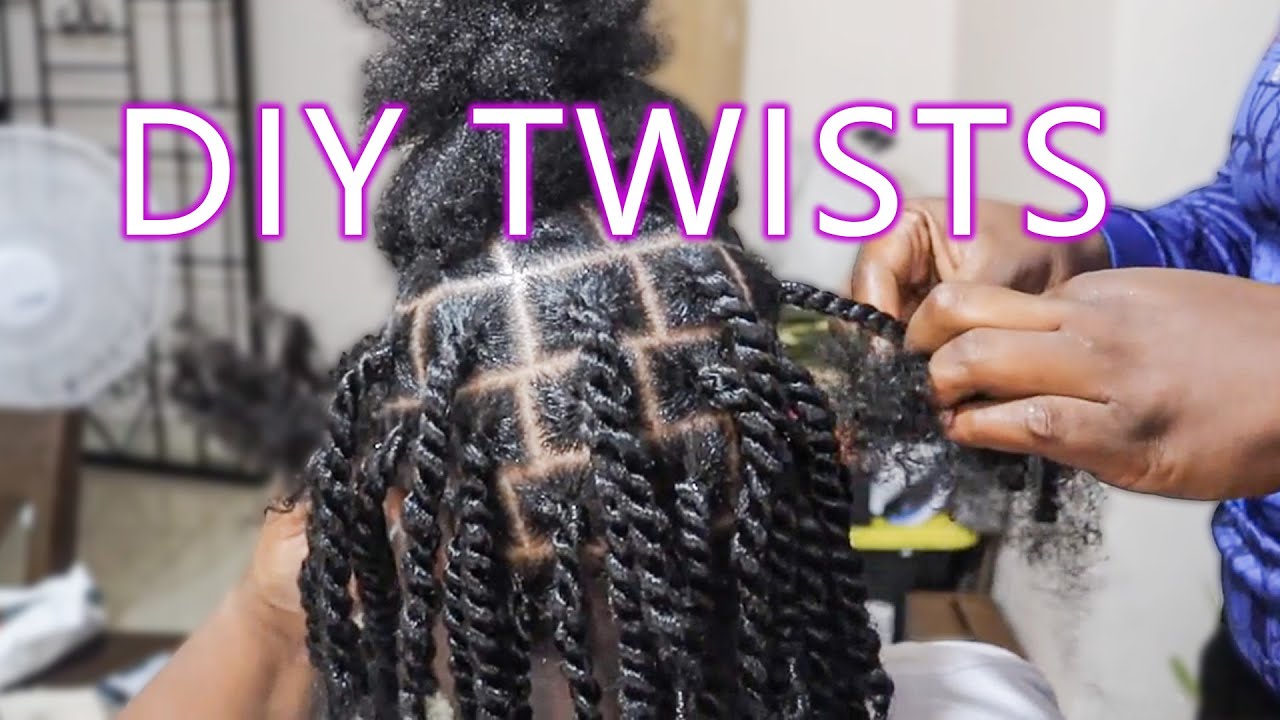 EASY DIY PROTECTIVE STYLE | DIY Twists Using Marley Twist Braiding Hair ft. EXYHAIR. #braids #twist