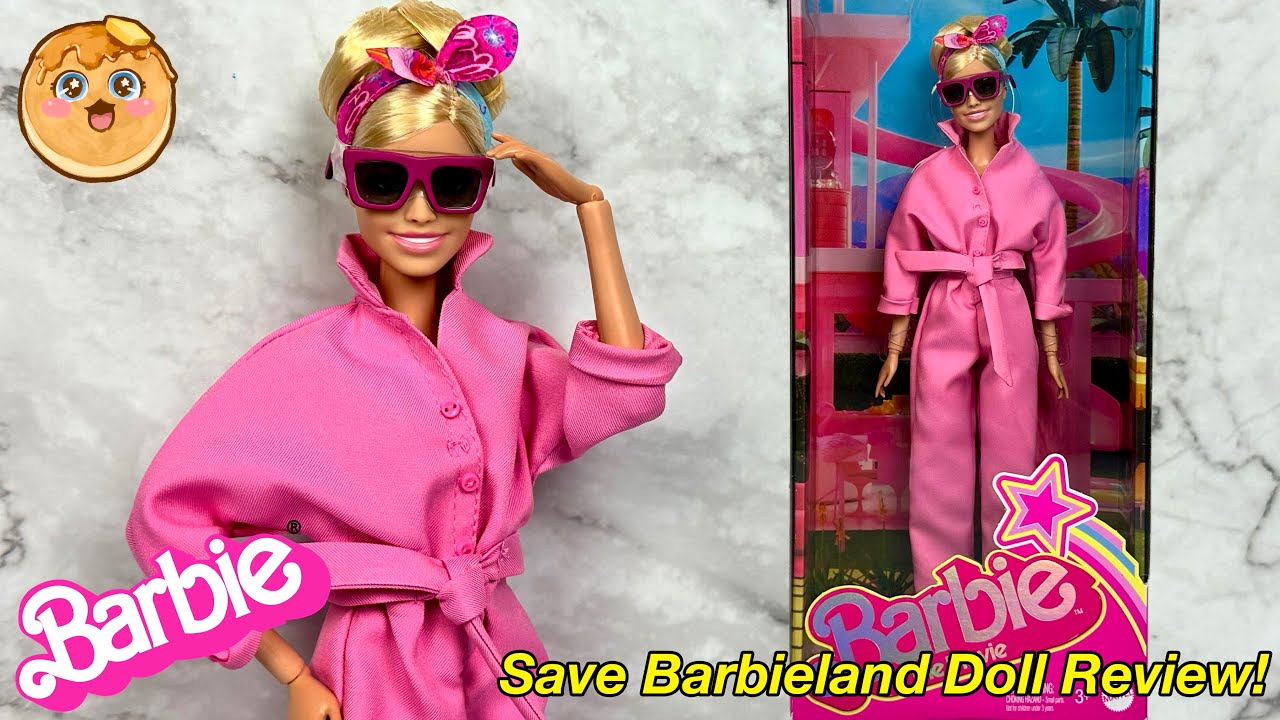 SAVE BARBIELAND! Barbie The Movie Pink Jumpsuit Doll Full Unboxing + Review! (Margot Robbie Doll)