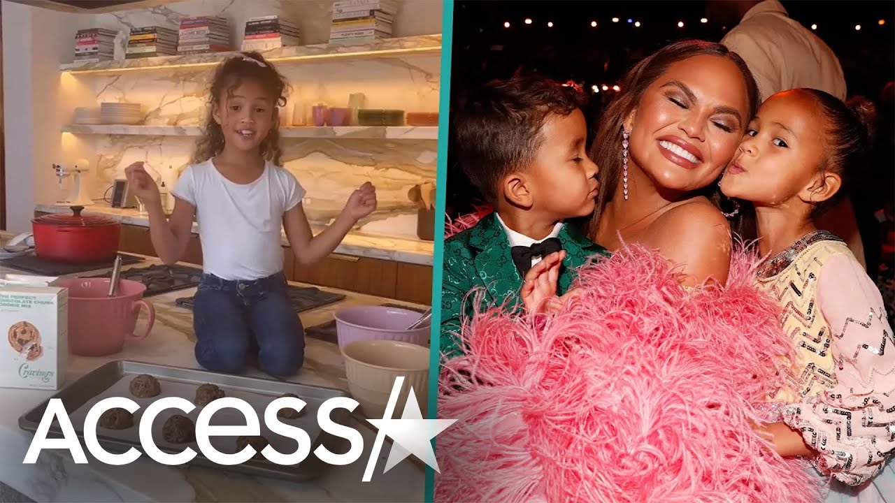 Chrissy Teigen & John Legend's Daughter Luna Bakes Cookies For Dinner