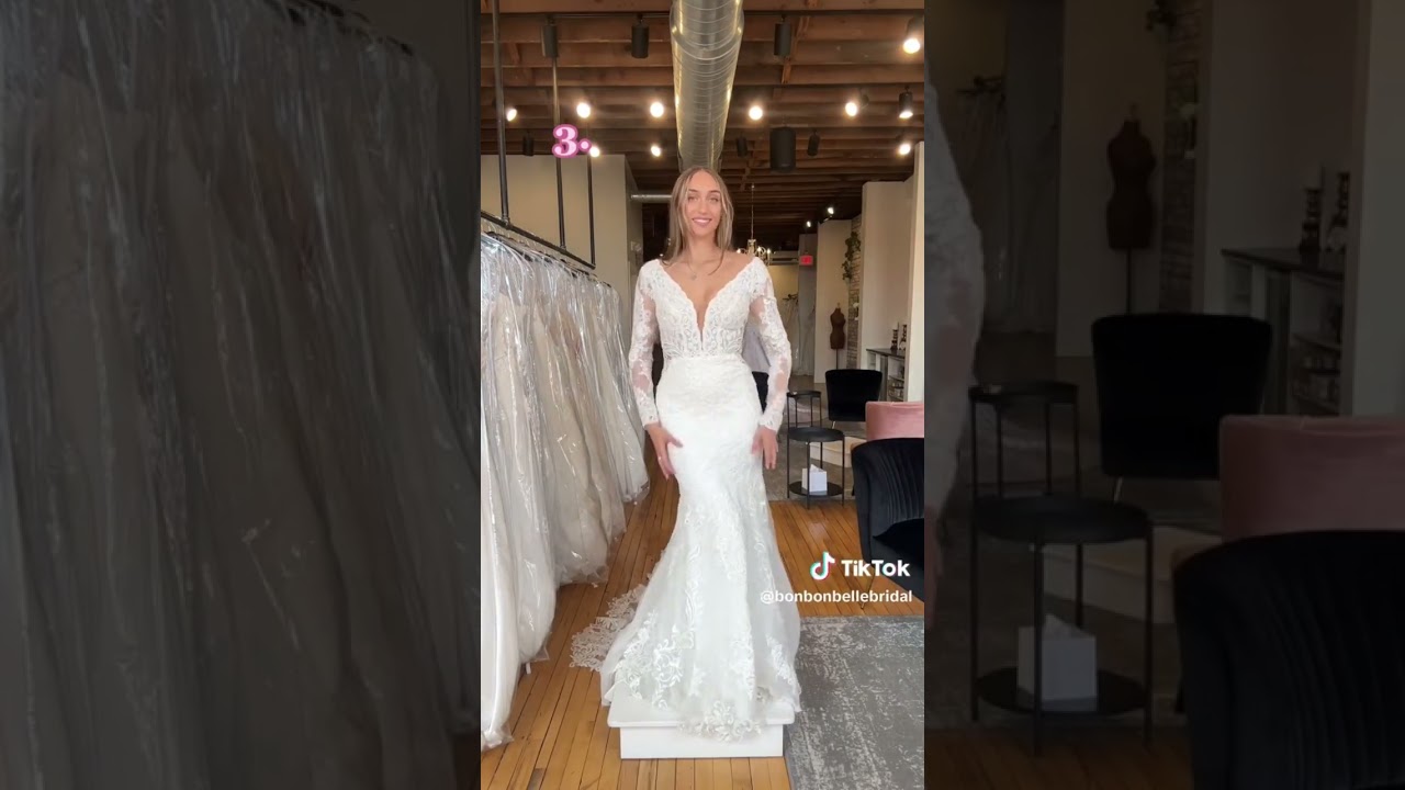 Long Sleeve Wedding Dresses 🥰 #shorts #bonbonbelle #weddingdress #sayyestothedress #bridal #wedding