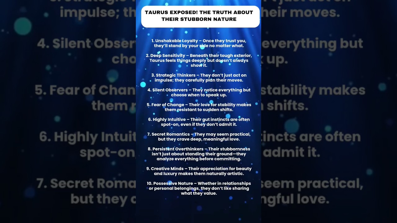 Taurus EXPOSED! The Truth About Their Stubborn Nature #astrology #zodiac #astrologyzone
