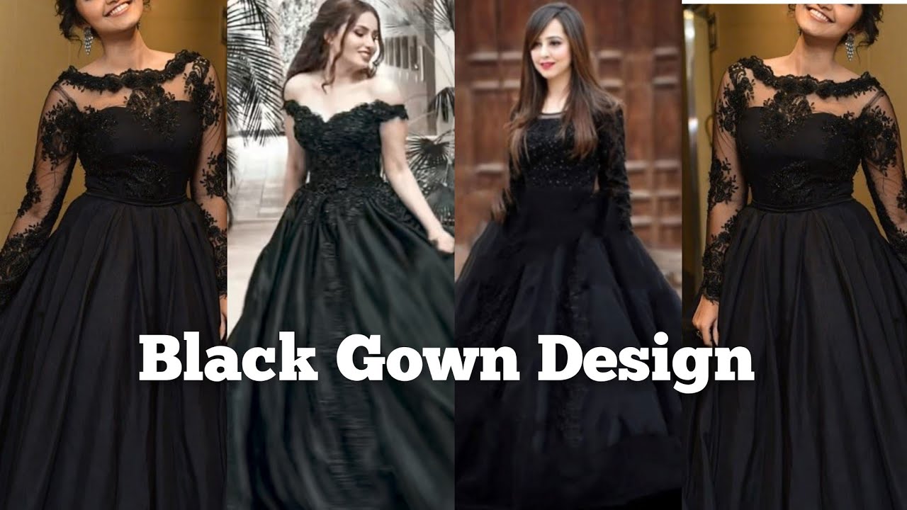 #Girlish Black Gown #Design/#Partyware stylish girlish gown 😍/Top 21 Black #Simple gown design #2022
