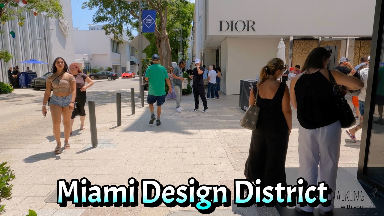 Famous "Miami Design District". Walking Tour. May 2023. (4K 60 FPS)