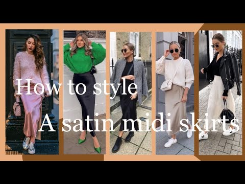 How to style a satin midi skirts for winter /2024/ outfits satin midi skirt / outfit for silk skirt