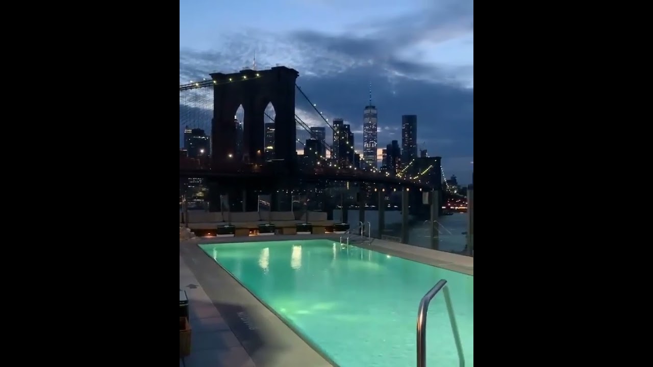 Pool view in the Dumbo house, New York