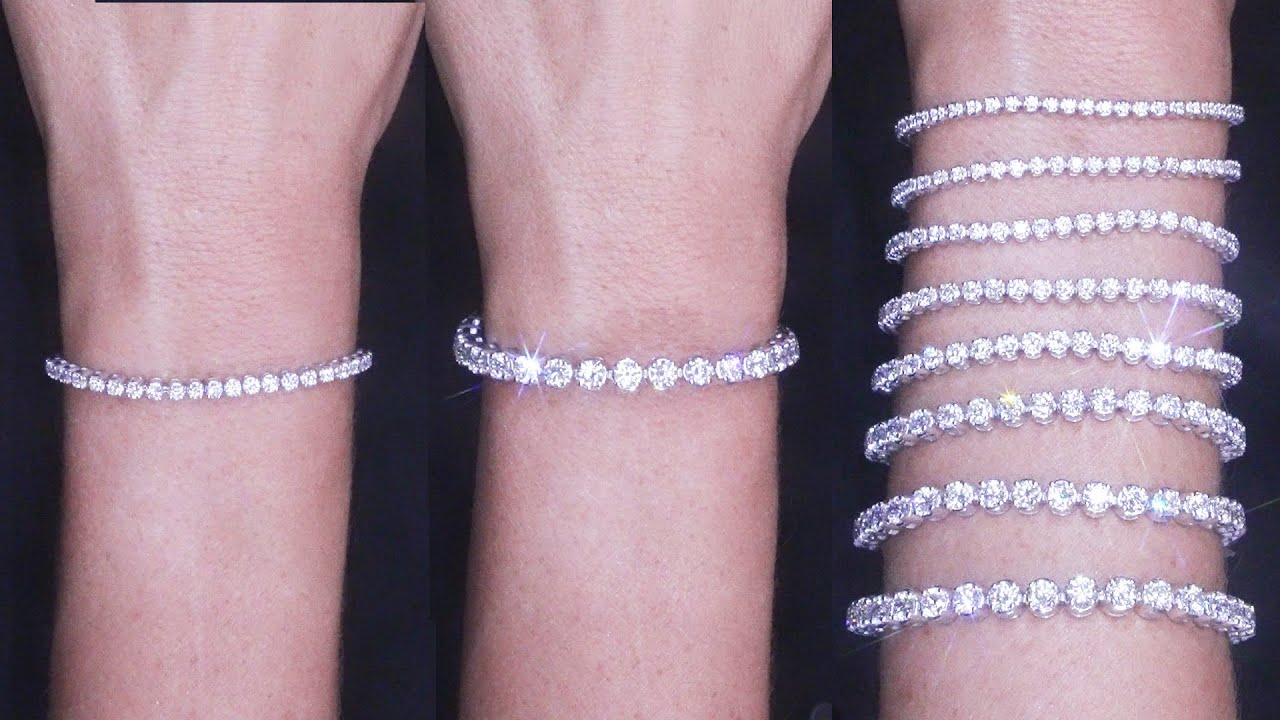 Diamond Tennis Bracelet Size Comparison With Prices! 5 Carat vs. 3 Ct, 10, 8, 7, 4, 2, 1 & Tutorial