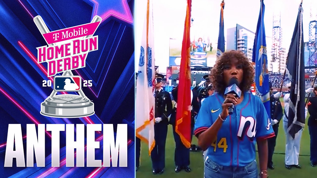Heather Headley performs the National Anthem before the 2025 Home Run Derby!
