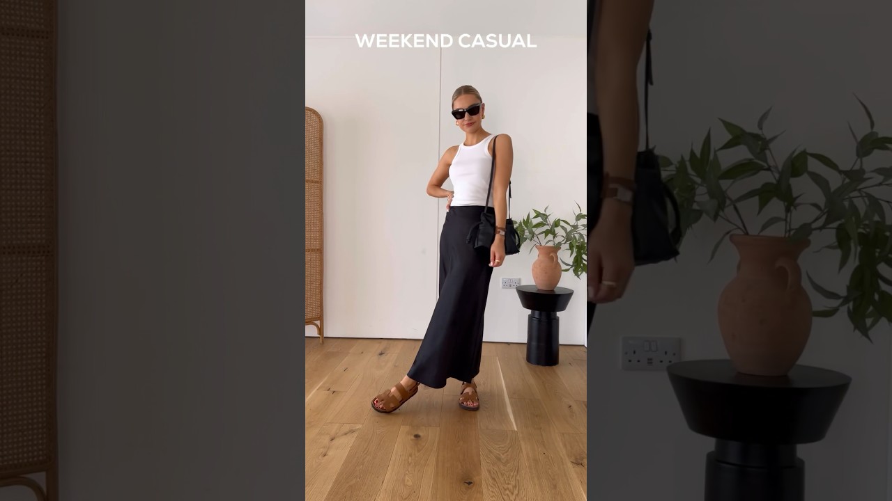 STYLING A BLACK SATIN MIDI SKIRT (links are in the corresponding long format video)