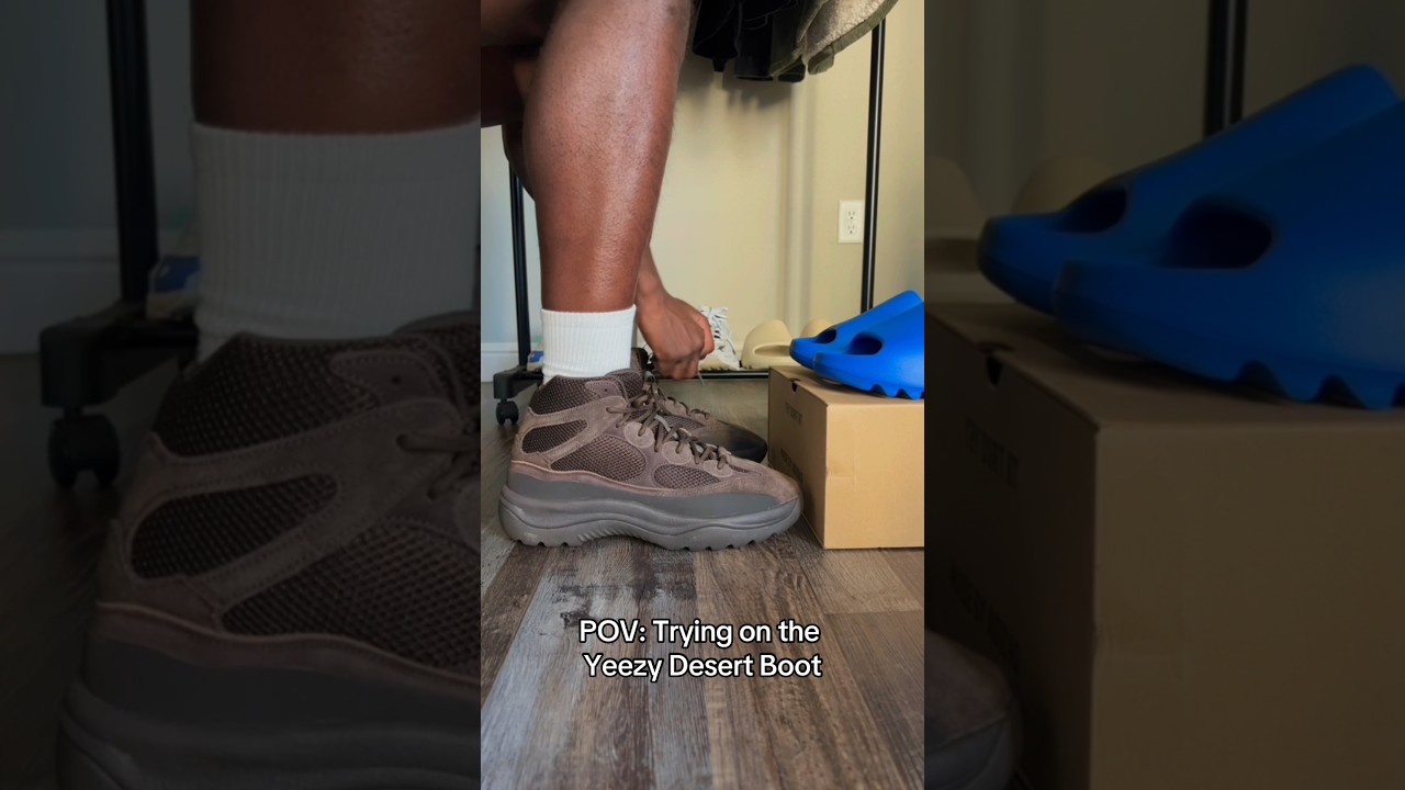 YEEZY DESERT BOOT OIL ON FEET LOOK! #shorts #yeezy #boots #sneakers #desert #adidas #restock #yzy