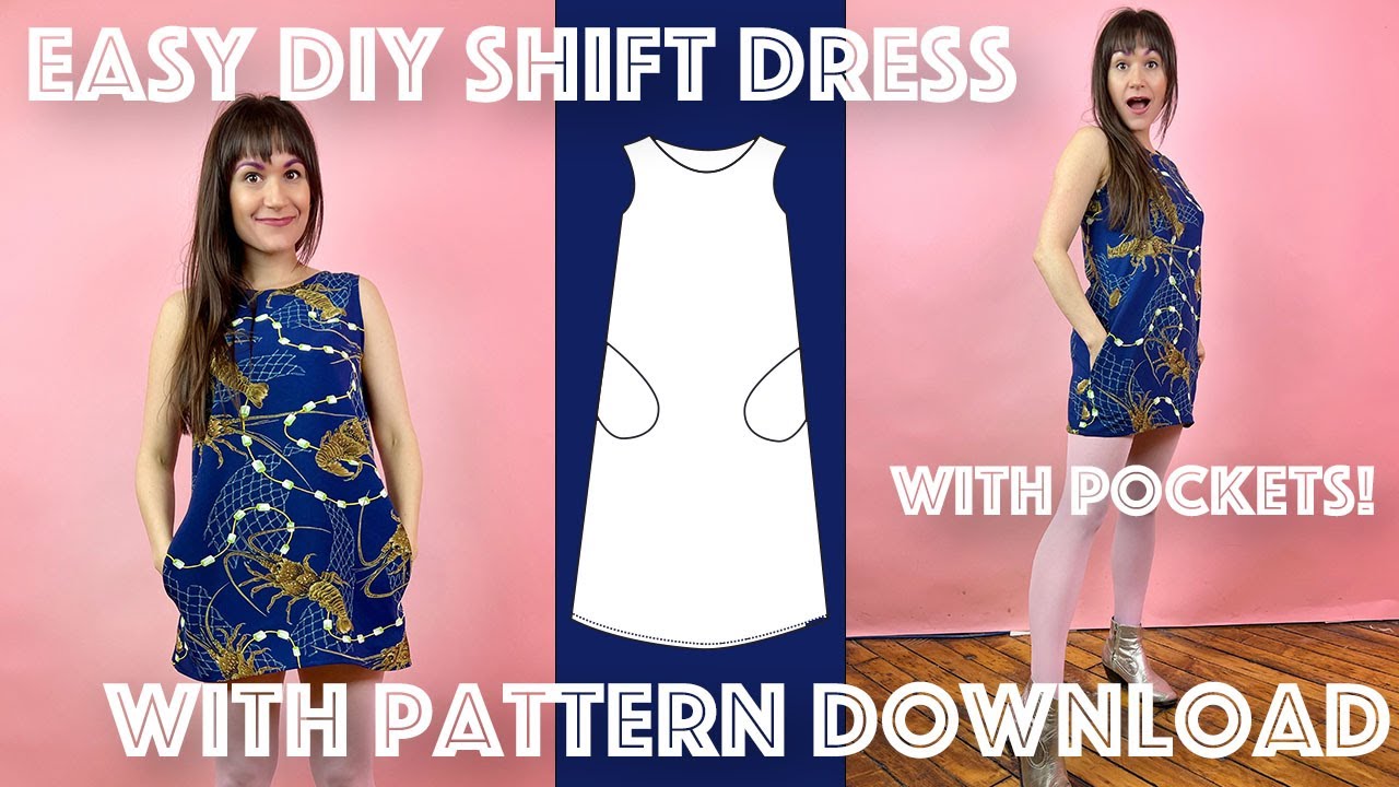 How To Sew A DIY Shift Dress With Pockets | Sew Anastasia