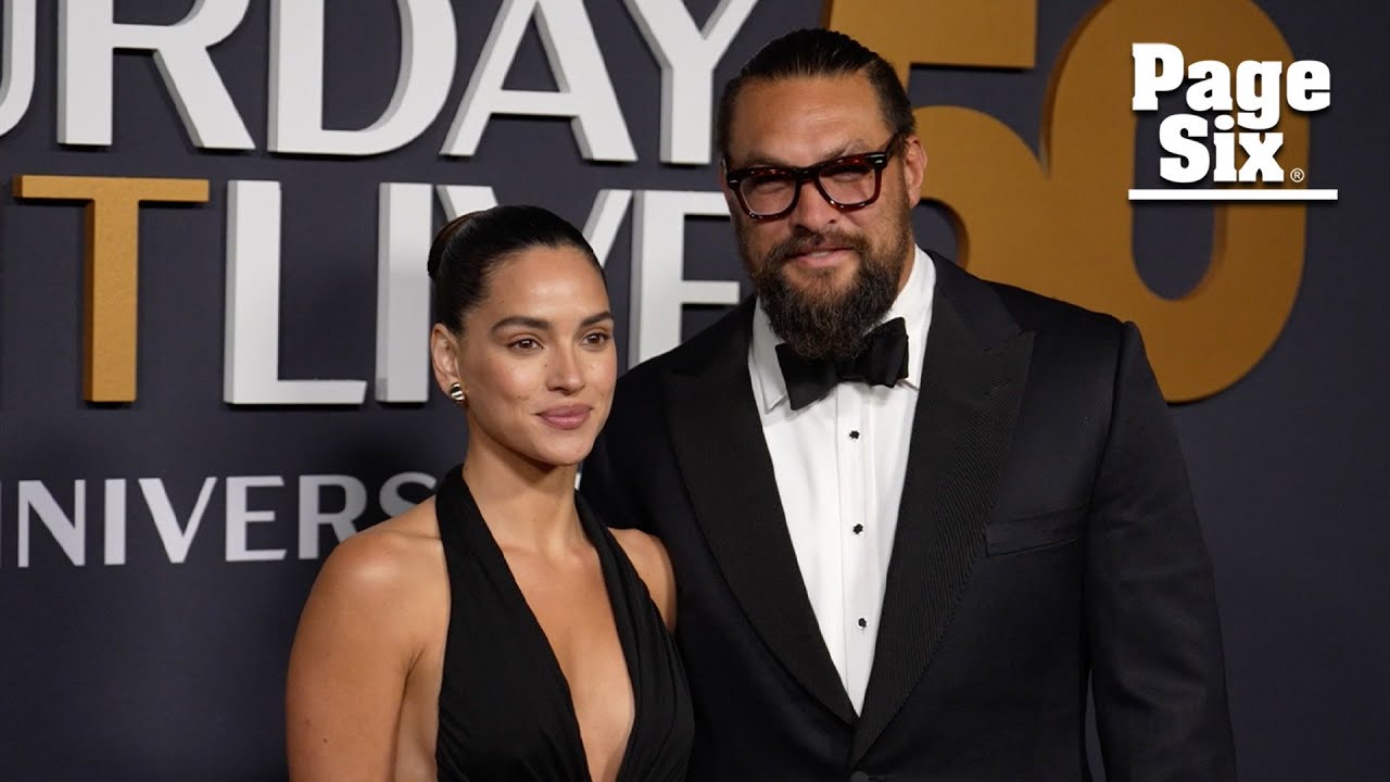 Jason Momoa makes red carpet debut with girlfriend Adria Arjona at ‘SNL50’ concert in New York City