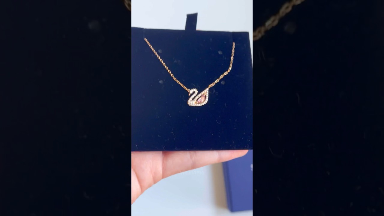 Unboxing Swarovski Dazzling Swan necklace 🦢✨🩷 #asmr #unboxing #swarovski #fyp #viral