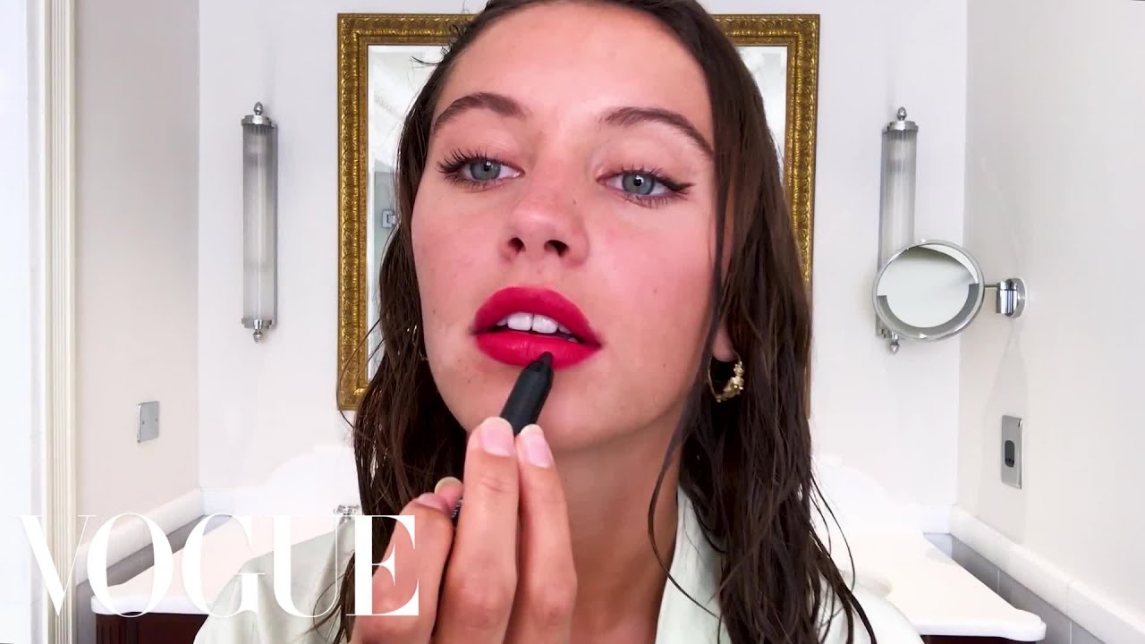 Iris Law's Guide to Glowing Skin and a Red Lip | Beauty Secrets | Vogue