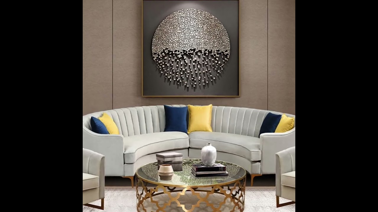 Arne Velvet Curved Sectional Sofa – Luxury 2-Piece Couch #sofa #interiordesign #home#furniture