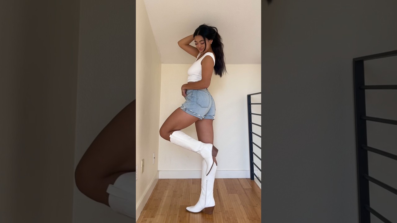 casual white cowboy boots fit #ootd #cowboyboots