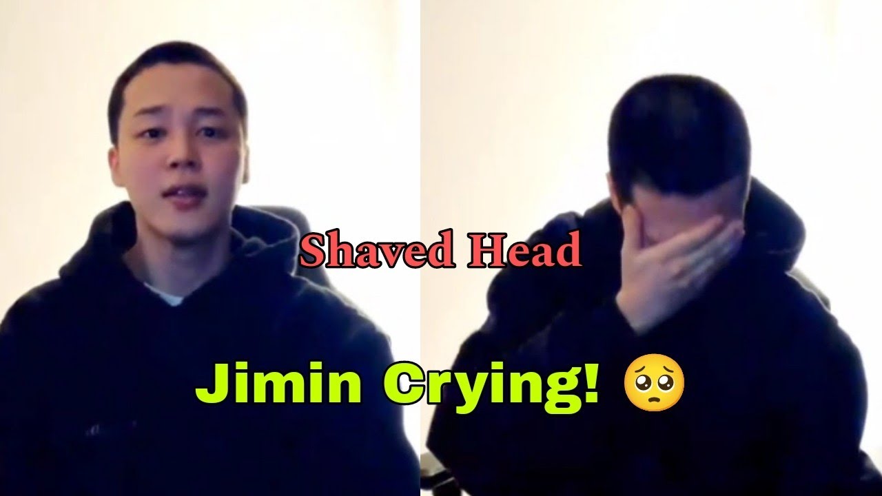 Jimin Crying In LIVE 🥺 He showing His Shaved Head 😭💔