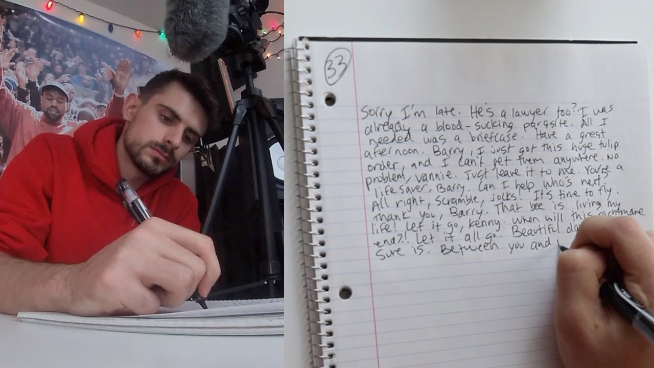 Writing the Entire Bee Movie Script by Hand