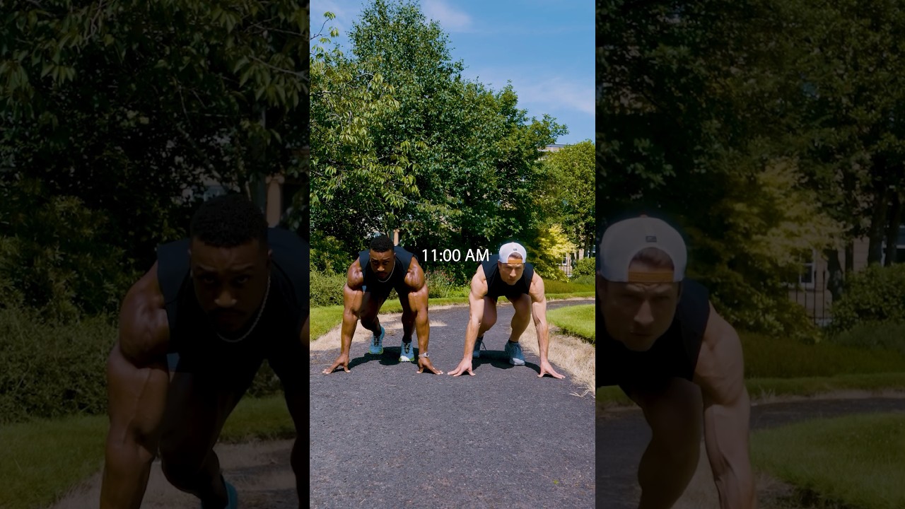 Ashton Hall x Glen Powell. The #RunningManMovie trailer launch morning routine