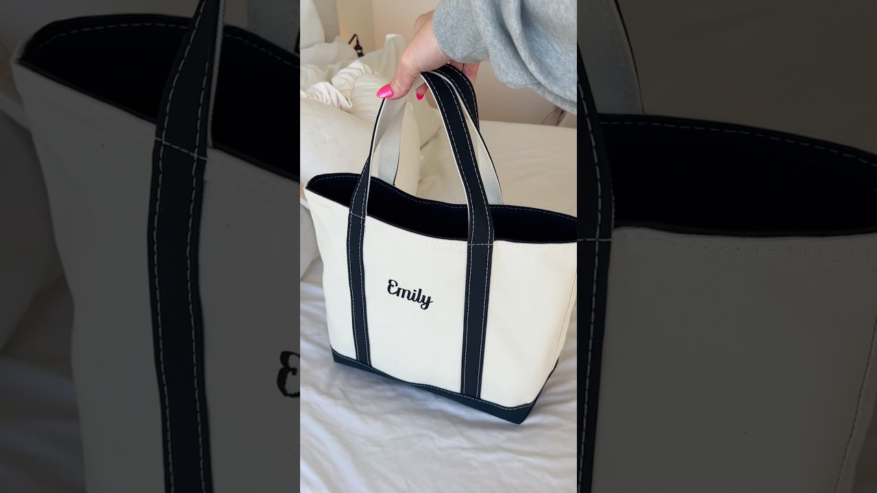 *SATISFYING* TOTE BAG UNBOXING! #asmr #llbean #fashion #totebag #unboxing #personalizedgifts